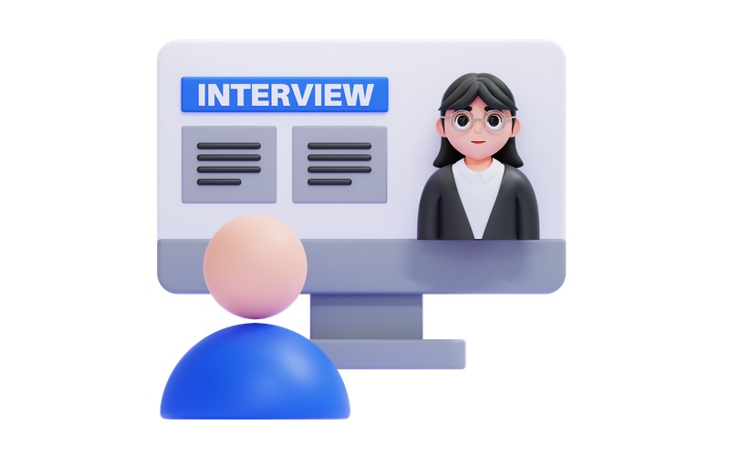 Illustration of a video interview